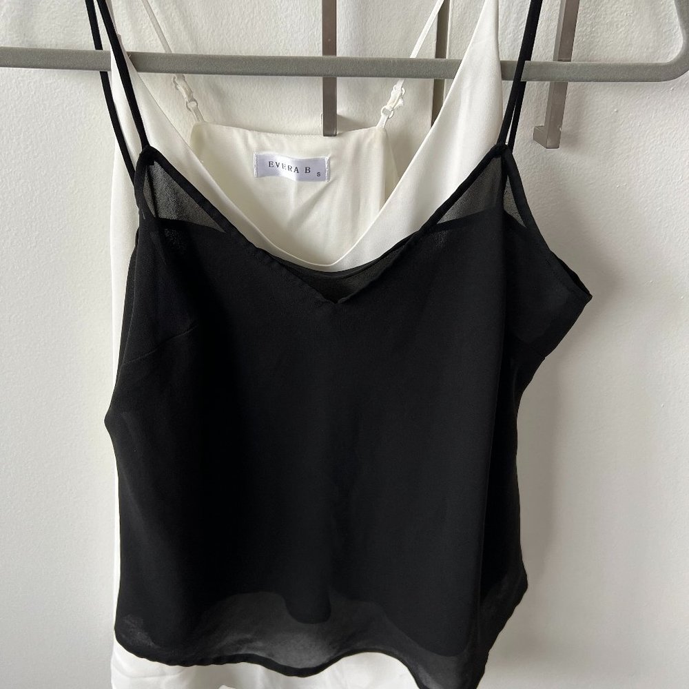 Black & White Sheer Tank Tops
